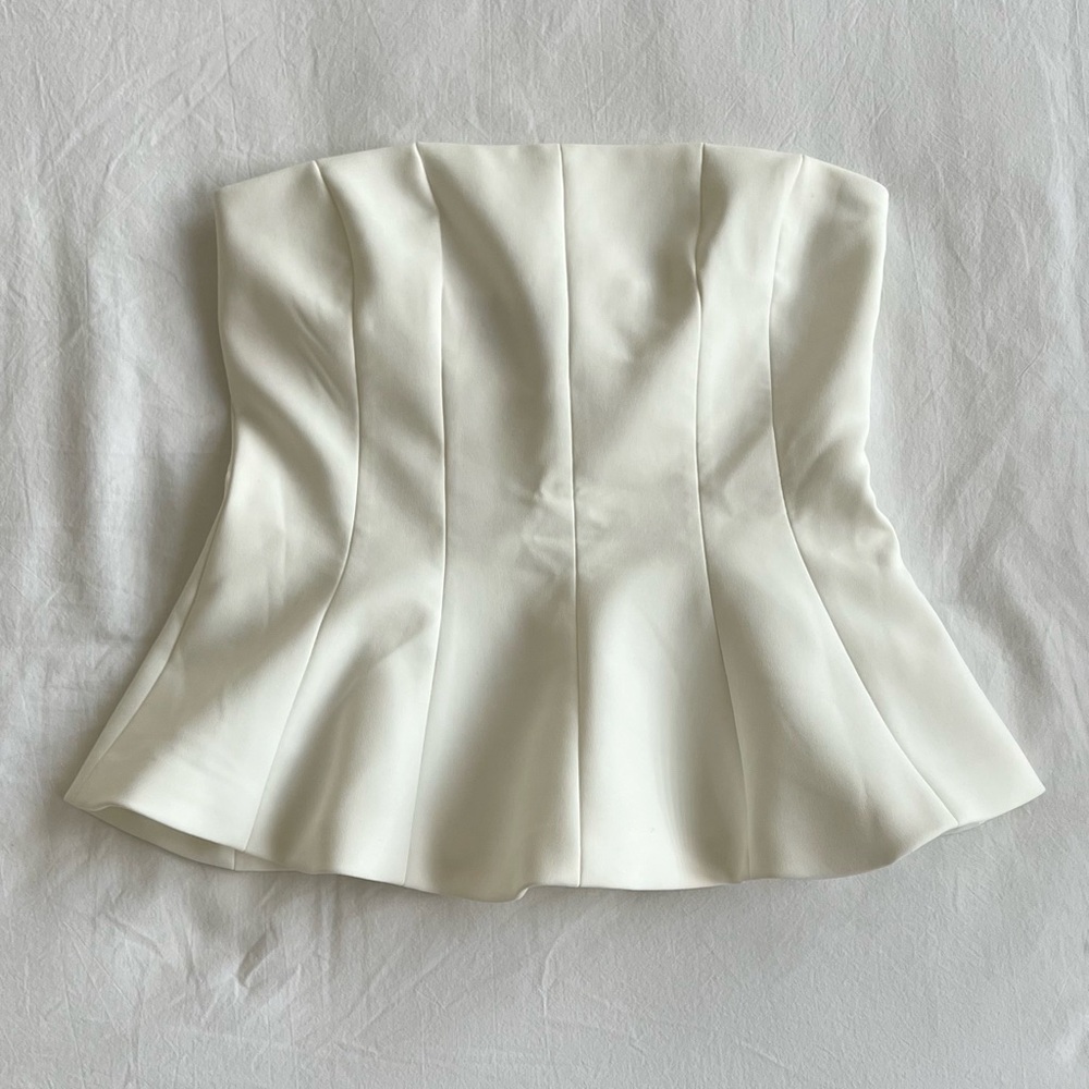 White peplum tube top